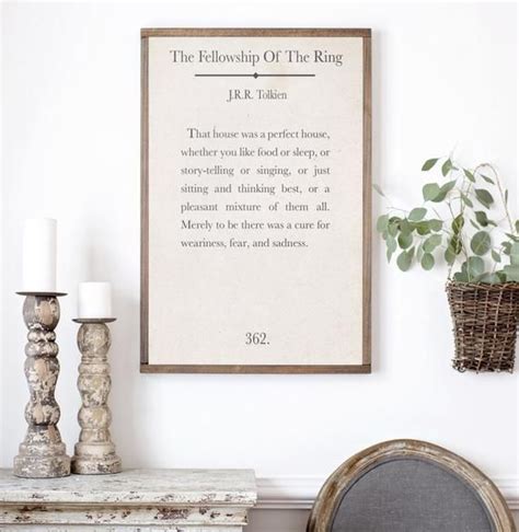 The Fellowship Of The Ring Quote JRR Tolkien Quote Sign | Etsy ...