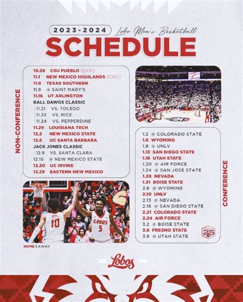 UNM men's basketball 2024-24 schedule