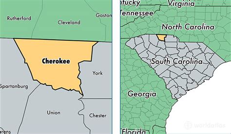 Cherokee County, South Carolina / Map of Cherokee County, SC / Where is Cherokee County?