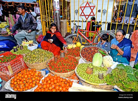 food market in street Kathmandu Nepal Stock Photo - Alamy