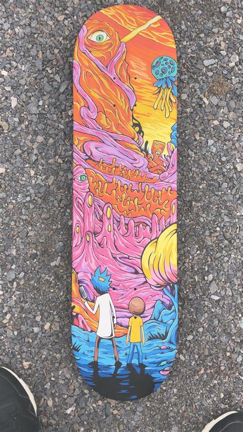 Custom skateboard i made months ago.. #rickandmorty #rick #picklerick # ...