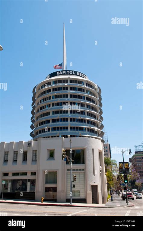 The Capitol Records Building, also known as Capitol Records Tower, in ...