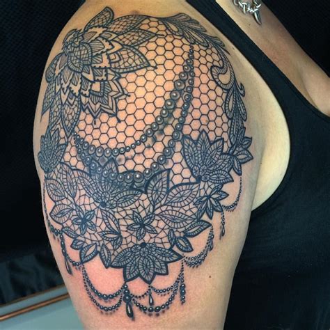 shoulder lace tattoo - Google Search | Lace tattoo, Lace tattoo design, Lace shoulder tattoo