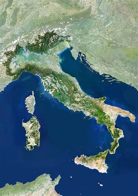 Italy, Satellite Image by Planetobserver | Italy photograph, Satellite ...