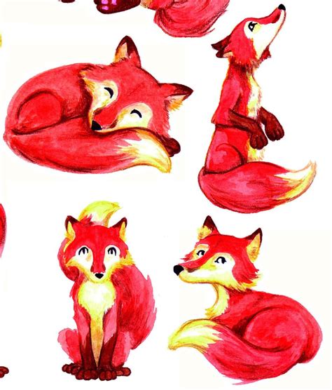 Cute Fox Stickers Foxes Stickers Lovely Fox Watercolor | Etsy