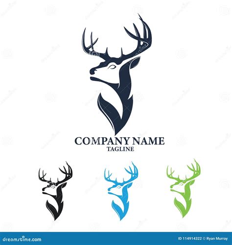 Deer Stag Concept Logo Design Stock Vector - Illustration of icon, silhouette: 114914322