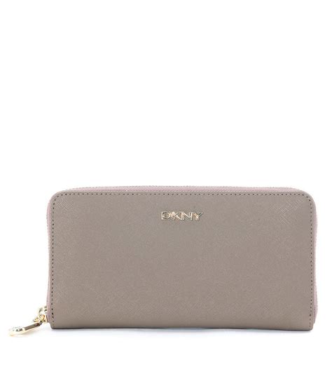 Dkny Taupe Saffiano Leather Wallet in Beige | Lyst