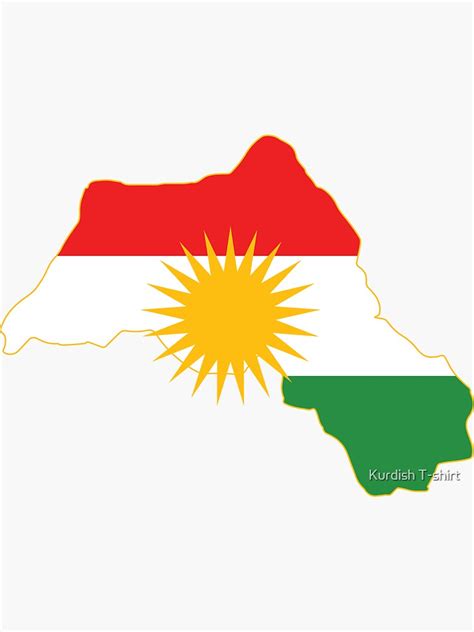 "Kurdistan flag in a Kurdistan map" Sticker for Sale by ebo-tshirt ...