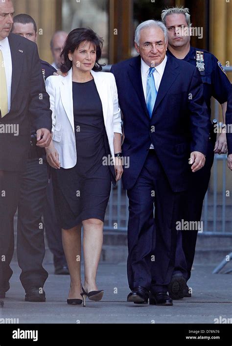 Dominique Strauss-Kahn and his wife Anne Sinclair arriving at criminal court New York City, USA ...