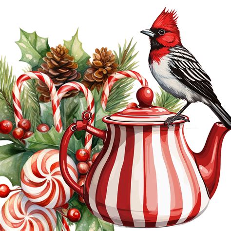 Peppermint Pottery Bird Xmas Art Free Stock Photo - Public Domain Pictures