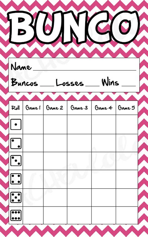 Free Bunco Printables - Printable Word Searches