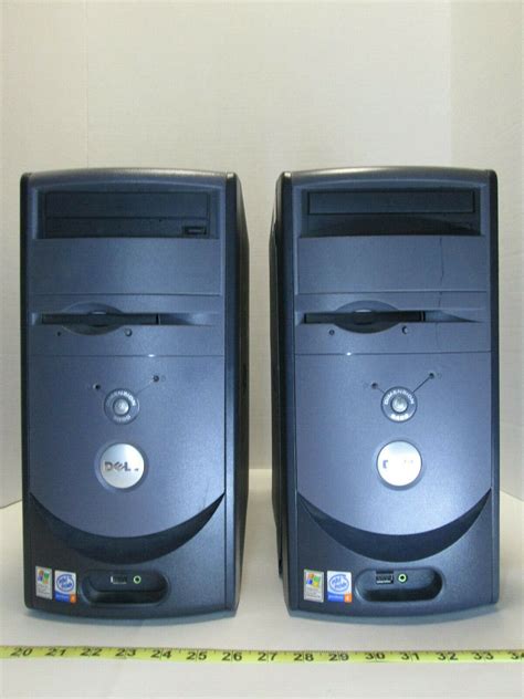 Lot of 2 Vintage Dell Desktop Computer PC Towers Dimension 2400 & 3000 ...