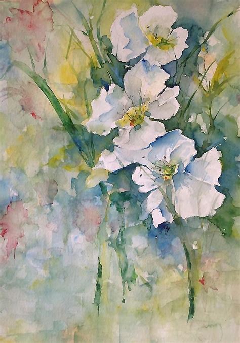 Watercolor Wild Flowers Painting by Robin Miller-Bookhout