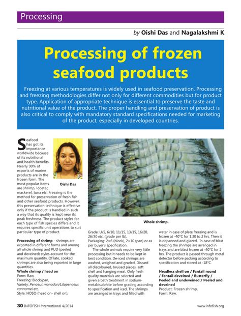 (PDF) Processing of frozen seafood products