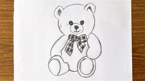 How to draw a cute teddy bear step by step easy // How to draw a bear ...