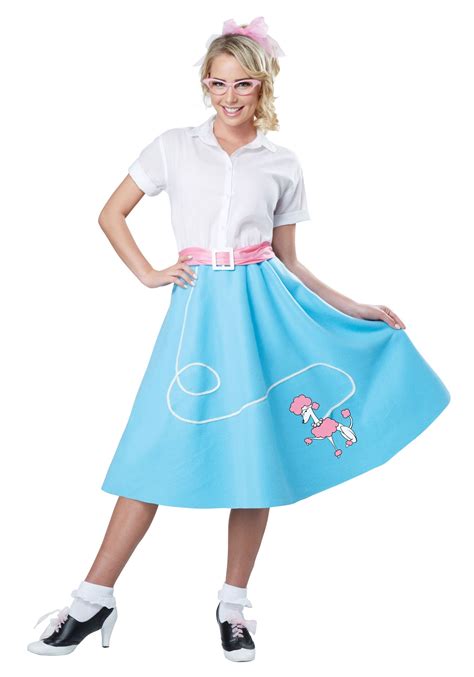 Blue 50's Poodle Skirt for Women Costume