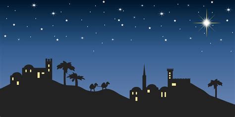 Nativity Bethlehem Illustration backdrop - Mybackdrop.co.uk