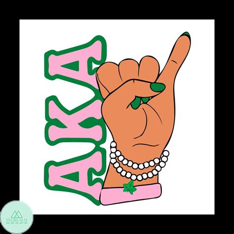 Aka Hand Svg, Sorority Svg, AKA Pink And Green Hand Sign Svg - Inspire Uplift