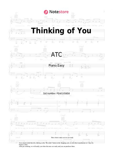 Thinking of You piano sheet music easy ATC in Note-Store.com | Piano.Easy SKU PEA0105658