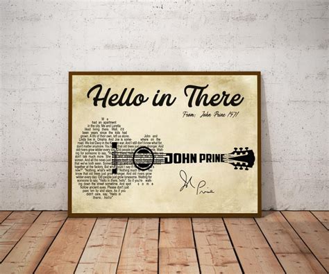 John Prine Hello In There Lyrics Poster John Prine Music | Etsy