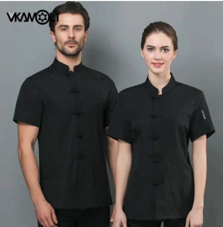 Vikoli Chinese Style chef uniform mandarin collar