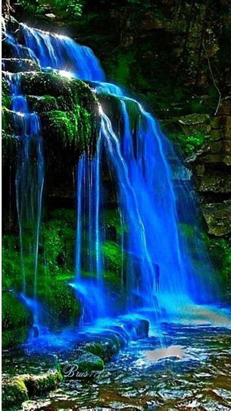 Blue Waterfall. Beautiful landscapes, Nature , Waterfall HD phone ...