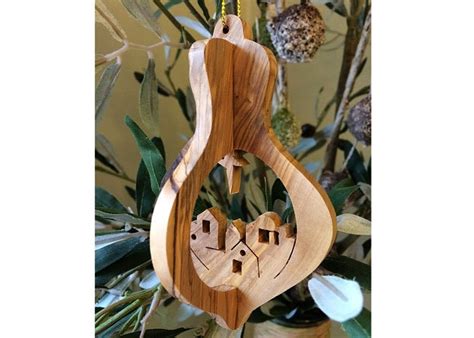 Olive Wood Bethlehem Village 3D Christmas Ornament - Etsy