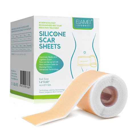 Medical Grade Silicone Scar Sheets - 1.6x 60 Tape for Acne, C-Section ...