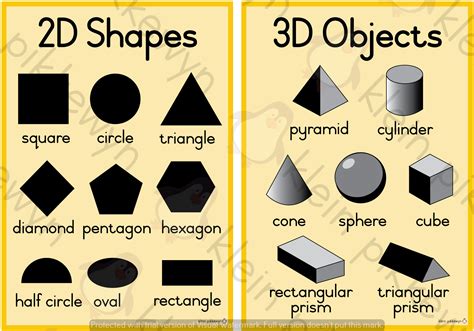 2D And 3D Shapes Printable