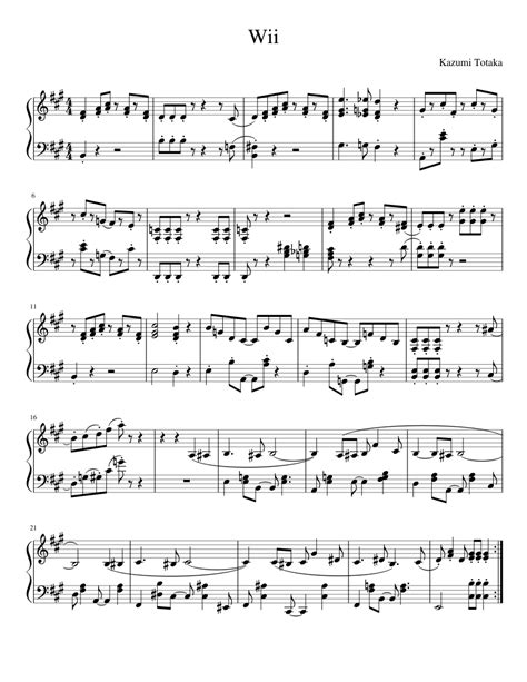 Wii Theme sheet music for Piano download free in PDF or MIDI