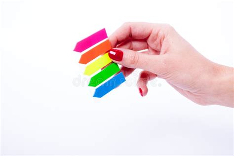 Female Hand Holding Color Tabs Stock Image - Image of alphabetical ...