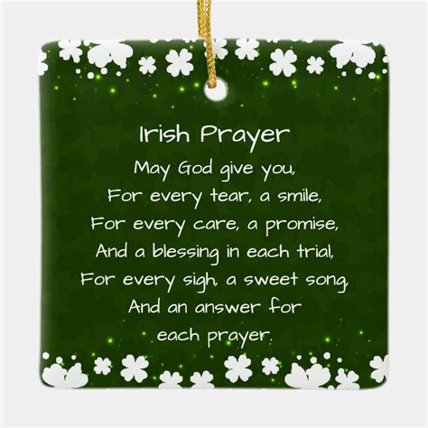 Irish Prayer and Blessing Personalized Christmas Ceramic Ornament | Zazzle.com | Irish prayer ...