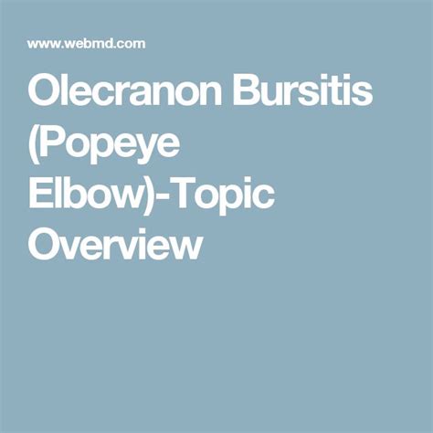 Olecranon Bursitis: Symptoms, Causes, Treatment