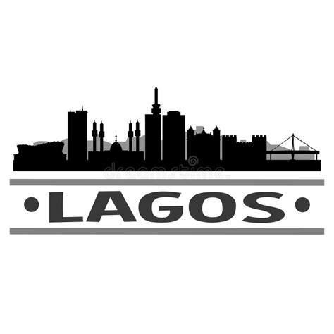 Lagos Nigeria Round Icon Vector Art Flat Shadow Design Skyline City Silhouette Template Logo ...