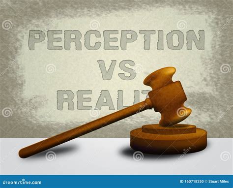 Perception Vs Reality Words Compares Thought or Imagination with Realism - 3d Illustration Stock ...