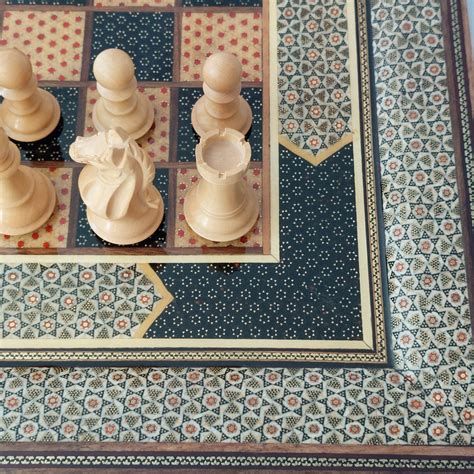 Persian Khatam Chess & Backgammon | Persian Marquetry Chess ...