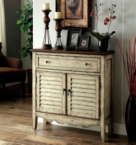 Hazen Antique White and Brown Storage Cabinet from Furniture of America (CM-AC148) | Coleman ...