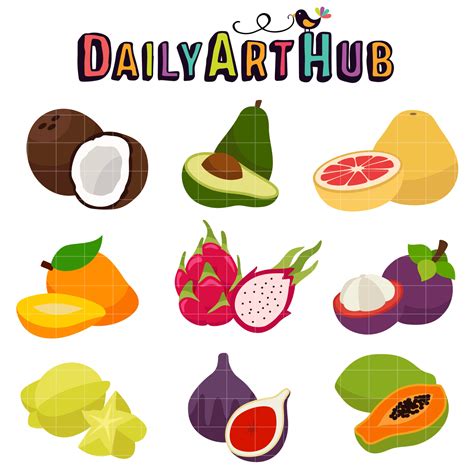 Tropical Fruits Clip Art Set – Daily Art Hub // Graphics, Alphabets & SVG