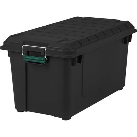 IRIS 82 Qt. Remington Weather Tight Store-It-All Storage Bin in Black-296004 - The Home Depot