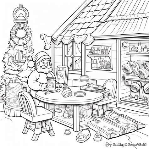 Find Santas Workshop Coloring Pages