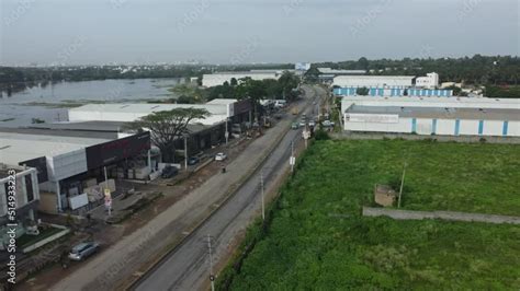 Jigani, Jigni, Bangalore, India 2nd July 2022 : Aerial view of Jigani industrial area and also ...