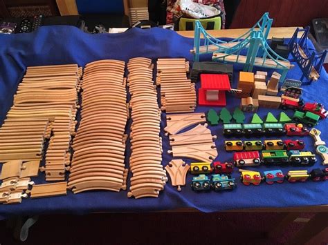 WOODEN TRAIN TRACK SET 200+PIECES. BRIDGES 160 TRACK & MORE | in Exeter, Devon | Gumtree