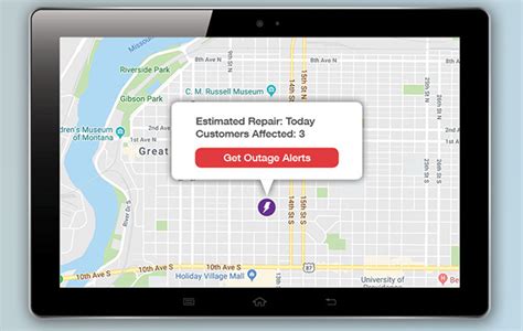 Report an outage, view outage map, report a streetlight