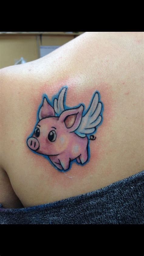 Flying Piggy Tattoo | Pig tattoo, Piggy tattoo, Flying pig tattoo