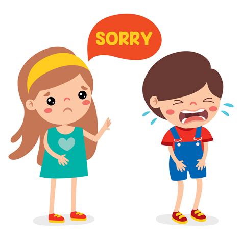 Cartoon Little Kid Saying Sorry 35538649 Vector Art at Vecteezy