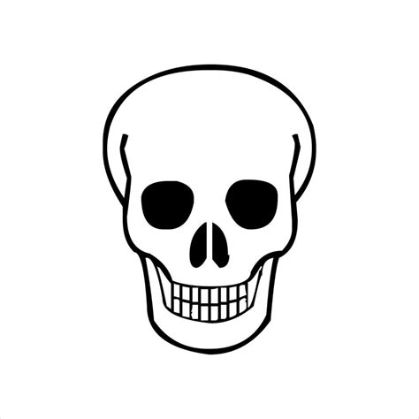 human skeleton skull logo, skull silhouette isolated on white background. skull vector, horrible ...