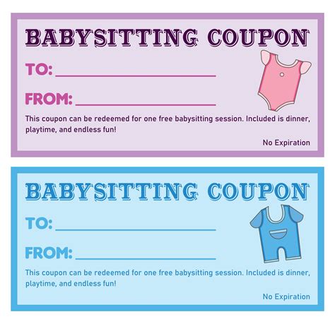 Babysitting Voucher Template - 10 Free PDF Printables | Printablee