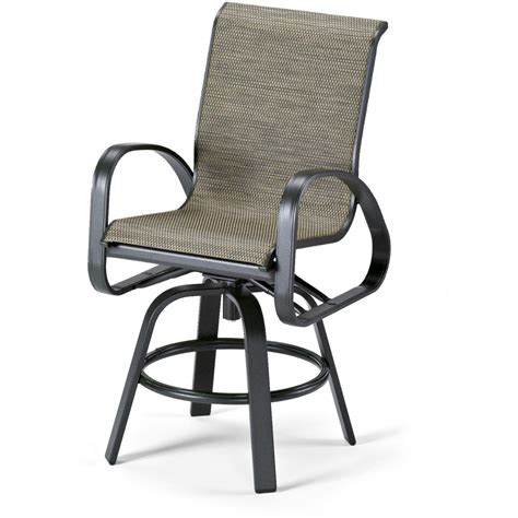 Primera Aluminum Patio Counter Height Swivel Bar Stool With Sling Seating By Telescope Casual ...