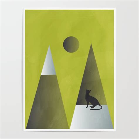 Cat in the sunset mountain Poster by SPACE | Society6