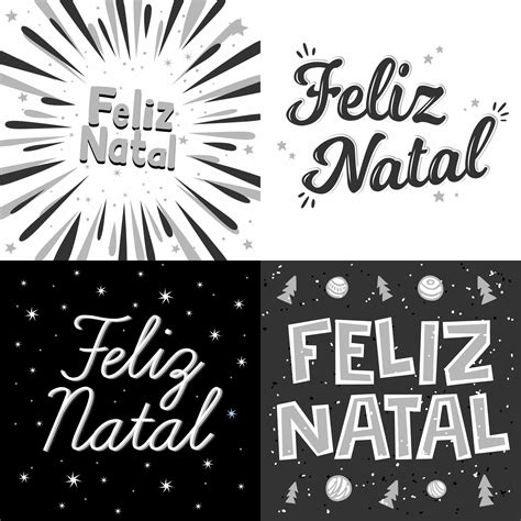 Four Brazilian Portuguese Merry Christmas Vector. Translation - Merry ...